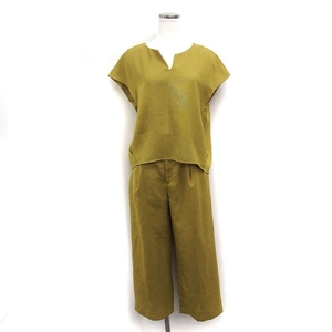  slow b Iena SLOBE IENA setup blouse French sleeve wide pants tuck plain S36 mustard yellow /FT26 lady's 