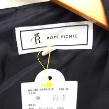 未使用品 ロペピクニック ROPE Picnic タグ付き チュール ワンピース ノースリーブ ひざ丈 無地 38 ブラック 黒 /FT47 レディース_画像3