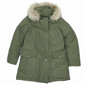 ウールリッチ WOOLRICH ダウンジャケット ファー フーディ ブルゾン コート アウター S カーキ 1502250/6▲B3 レディース