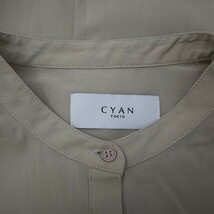 チャン トウキョウ CYAN TOKYO カフスアレンジシャツ バンドカラー チュニックシャツ F ベージュ レディース_画像3