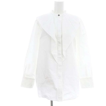 ジルサンダー JIL SANDER 22AW フロントデザインシャツブラウス 前開き 長袖 バンドカラー 32 白 ホワイト /ES ■OS レディース_画像1