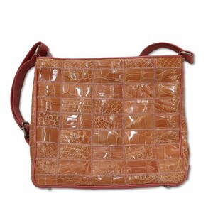 JRA J a-rue- crocodile leather patchwork shoulder bag pink 