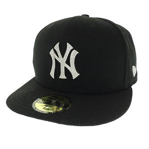 ニューエラ NEW ERA NEW YORK YANKEES RHINESTONE 59FIFTY ニューヨーク ヤンキース ラインストーン ベースボール キャップ 7 5/8 黒 ブラ