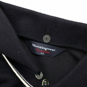 マンシングウェア MUNSINGWEAR レギュラーカラー 長袖 ドッキング ワンポイントロゴ刺繍 カットソー 3(L) ブラックの画像3