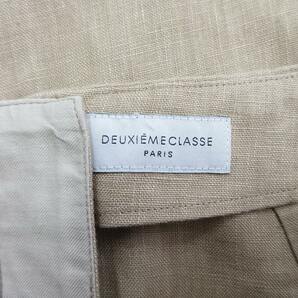 美品 ドゥーズィエムクラス DEUXIEME CLASSE リネン フレア ロング スカート バックジップ スリット 無地 サイズ38 ベージュ♪2の画像5