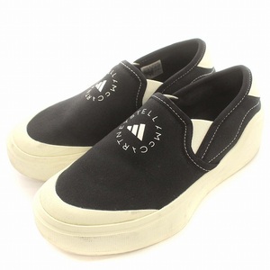 ステラマッカートニー adidas Stella McCartney 厚底 スニーカー HP2772 COURT SLIP-ON スリッポン 23.5cm 黒