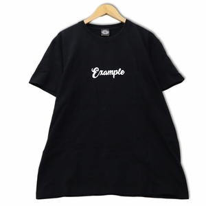 EXAMPLE エグザンプル クルーネック 半袖 ロゴプリント カットソー Tシャツ L ブラック