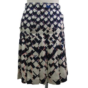  Tory Burch TORY BURCH skirt pleat knees height white black navy pink 0 XS size corresponding 0413 lady's 