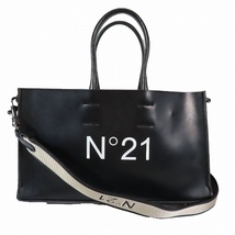 ヌメロヴェントゥーノ N°21 AYAKO X N21 BEAUTY 2WAY トートバッグ ショルダーバッグ ロゴプリント 黒 ブラック▲C3_画像1