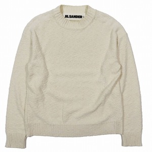 20SS ジルサンダープラス JIL SANDER+ ツイードコットン ハイネック ニット セーター プルオーバー トップス オフホワイト サイズS