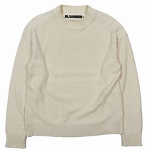 20SS ジルサンダープラス JIL SANDER+ ツイードコットン ハイネック ニット セーター プルオーバー トップス オフホワイト サイズS_画像1