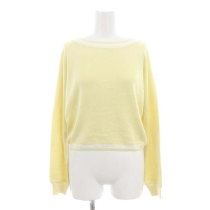 フォクシー FOXEY KNIT TOP SHARON ニット カットソー シルク 長袖 38 クリームイエロー 44133 /HS ■OS レディース