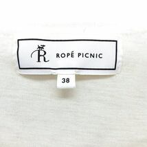 ロペピクニック ROPE Picnic ワンピース Iライン ミニ レース 透け感 ボートネック コットン混 半袖 38 紺 ネイビー /NT15 レディース_画像3