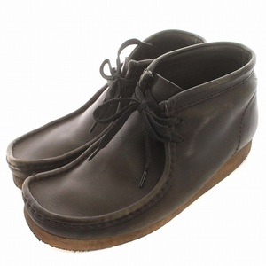 クラークス clarks ワラビー ブーツ レザー クレープソール UK7 25cm 黒 ブラック /☆G メンズ