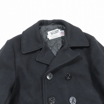 ショット SCHOTT 肉厚 メルトンウール Pコート アウター 740N PEA JACKET 黒 ブラック サイズ40 メンズ ▲C4_画像2