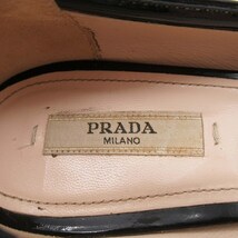 プラダ PRADA パテントレザー パンプス 3.5cm ローヒール エナメル シューズ 靴 スクエアトゥ 38.5/25.5 黒 ブラック/レディース_画像6