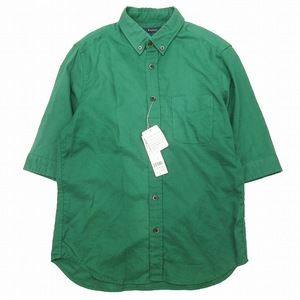 レイジブルー RAGEBLUE ボタンダウン シャツ 七分袖 B.D. コットン 100％ 胸ポケット カットソー M 緑 メンズ