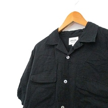 モリスアンドサンズ Morris & Sons シャツ ブラウス 半袖 オーバーサイズ リネン シンプル 2 ブラック 黒 /KT12 レディース_画像6