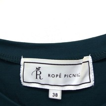 ロペピクニック ROPE Picnic フレアスリーブ Tシャツ カットソー 切替シフォン 丸首 無地 38 グリーン 緑 /FT30 レディース_画像3