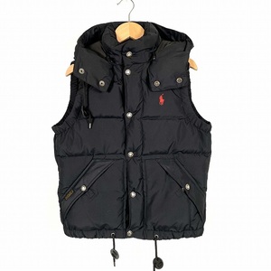  Polo Ralph Lauren POLO RALPH LAUREN 2way down vest outer Logo embroidery black black XS lady's 