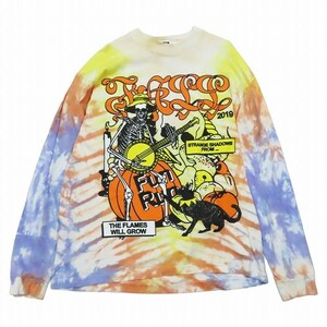 haunted WAGON Online Ceramics Graphic Print Mock Neck T-Shirt Tシャツ 長袖 タイダイ柄 プリント カットソー L マルチカラー/6 メンズ