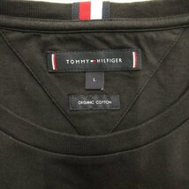 トミーヒルフィガー TOMMY HILFIGER ロゴ 刺繍 Tシャツ カットソー クルーネック L 黒 ブラック メンズ※_画像5