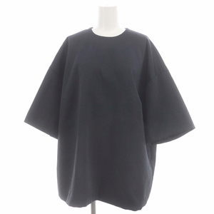 klaneCLANE PADDED SATIN TOPS tunic 7 minute sleeve cotton inside 1 navy blue navy /ES #OS lady's 