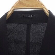 セオリー theory BRAVERY RESLAN ギャザーウエストブルゾン ジャケット ノーカラー リネン 0 黒 ブラック /HK ■OS ■SH レディース_画像3