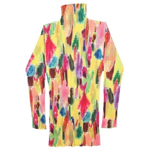 極美品 90s 1997 Vintage PLEATS PLEASE ISSEY MIYAKE 97ss モザイク柄 花柄 ハイネック トップス カットソー MOSAIC 3 マルチカラー◎ME4