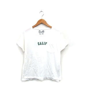 チャオパニック ティピー CIAOPANIC TYPY Tシャツ カットソー 半袖 胸ポケット 文字 1 ホワイト 白 /KT19 レディース