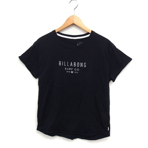 ビラボン BILLABONG ロゴプリント 半袖 Tシャツ カットソー 丸首 コットン 綿 サーフブランド M ブラック 黒 /FT4 メンズ