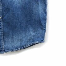 ビラボン BILLABONG デニム シャツ カジュアル 半袖 色あせ加工 M ネイビー 紺 /FT5 メンズ_画像6