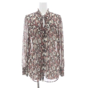  Lounie LOUNIE общий рисунок прозрачный блуза длинный рукав оборка sia-36 многоцветный /DO #OS женский 