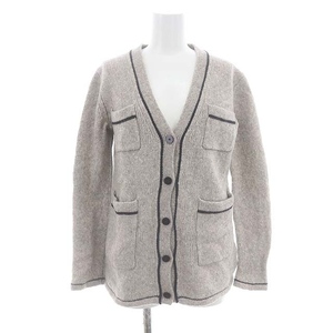 セオリー theory 22AW NUAGE2 CONTRAST CARDI カーディガン Vネック ウール 長袖 S グレージュ /HS ■OS レディース