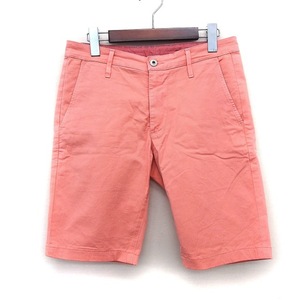 e-ji-AG short pants Denim simple Logo patch cotton cotton coral pink /HT17 men's 