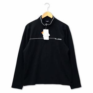 未使用品 エレッセ ellesse UVケア テニス ハーフジップ 長袖 Tシャツ カットソー トップス ブラック PM レディース