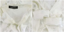 トルネードマート TORNADO MART Tシャツ カットソー 長袖 Vネック 総柄 ラメ M 白 ホワイト シルバー /AT メンズ_画像9