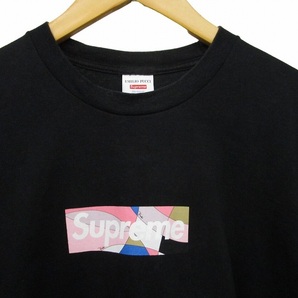 シュプリーム SUPREME 21SS × Emilio Pucci Box Logo Tee Tシャツ カットソー ボックスロゴ プリント 黒 ブラック ピンク Mの画像3