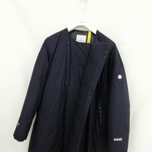 モンクレール MONCLER ハイク HYKE MUVERAN GORE-TEX 21AW ノーカラー ダウン ジャケット コート 極美品 2 ネイビー メンズ_画像2