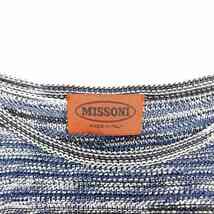 ミッソーニ MISSONI ワンピース ノースリーブ ストライプ マルチボーダー Aライン ロング丈 40 ブルー レディース_画像3