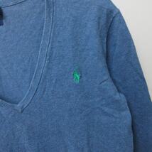 ポロ ラルフローレン POLO RALPH LAUREN ニット セーター Vネック ロゴ刺? 長袖 青 ブルー Sサイズ 0326 ■GY31 レディース_画像5