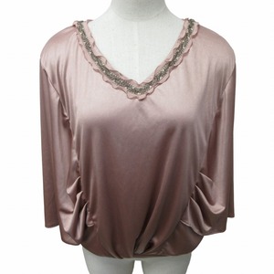  Materia MATERIA MILANO блуза рубашка V шея шея цепь розовый 38 M размер 0324 #GY31 женский 
