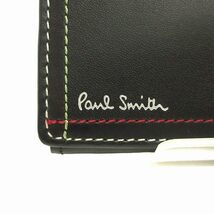 ポールスミス PAUL SMITH 美品 名刺入れ カードケース 二つ折り ダブルステッチ レザー 黒 ブラック ■SM1 ☆AA★ メンズ_画像5