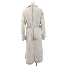 ワイズ Y's ヨウジヤマモト 22SS COTTON NYLON HERRINGBONE STONE BLEACH TRENCH COAT トレンチコート ロング ベルト付き 1 白 グレー ホワ_画像2