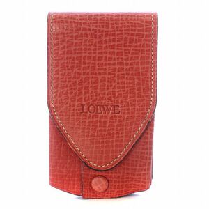  Loewe LOEWE футляр для карточек кожа морщина кожа Logo type вдавлено . orange красный /KW #GY19 женский 