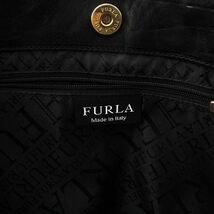 フルラ FURLA トートバッグ レザー パンチング 黒 ブラック /YM レディース_画像6