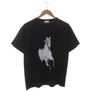 セリーヌ CELINE by Hedi Slimane 22SS HORSE ホースプリント Tシャツ カットソー 半袖 S 黒 ブラック /HS ■OS ■AD メンズ