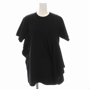 コムデギャルソン COMME des GARCONS AD2022 Tシャツ カットソー 変形 クルーネック 半袖 M 黒 ブラック GK-T009 /YM レディース