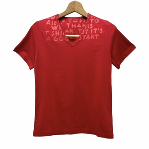 未使用品 メゾンマルジェラ Maison Margiela 21SS エイズTシャツ T-shirts S050-MM MALE RTW AVP S 赤 レッド S50GJ0021■GY33 メンズ