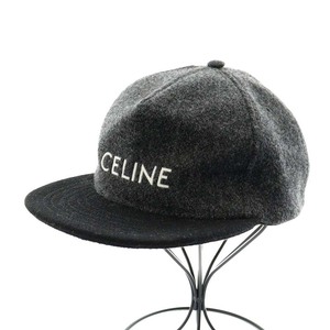 セリーヌ CELINE キャップ 野球帽 帽子 ロゴ刺繍 ウール L グレー 896C 2AUU5 10GB /AN6 ■OH メンズ